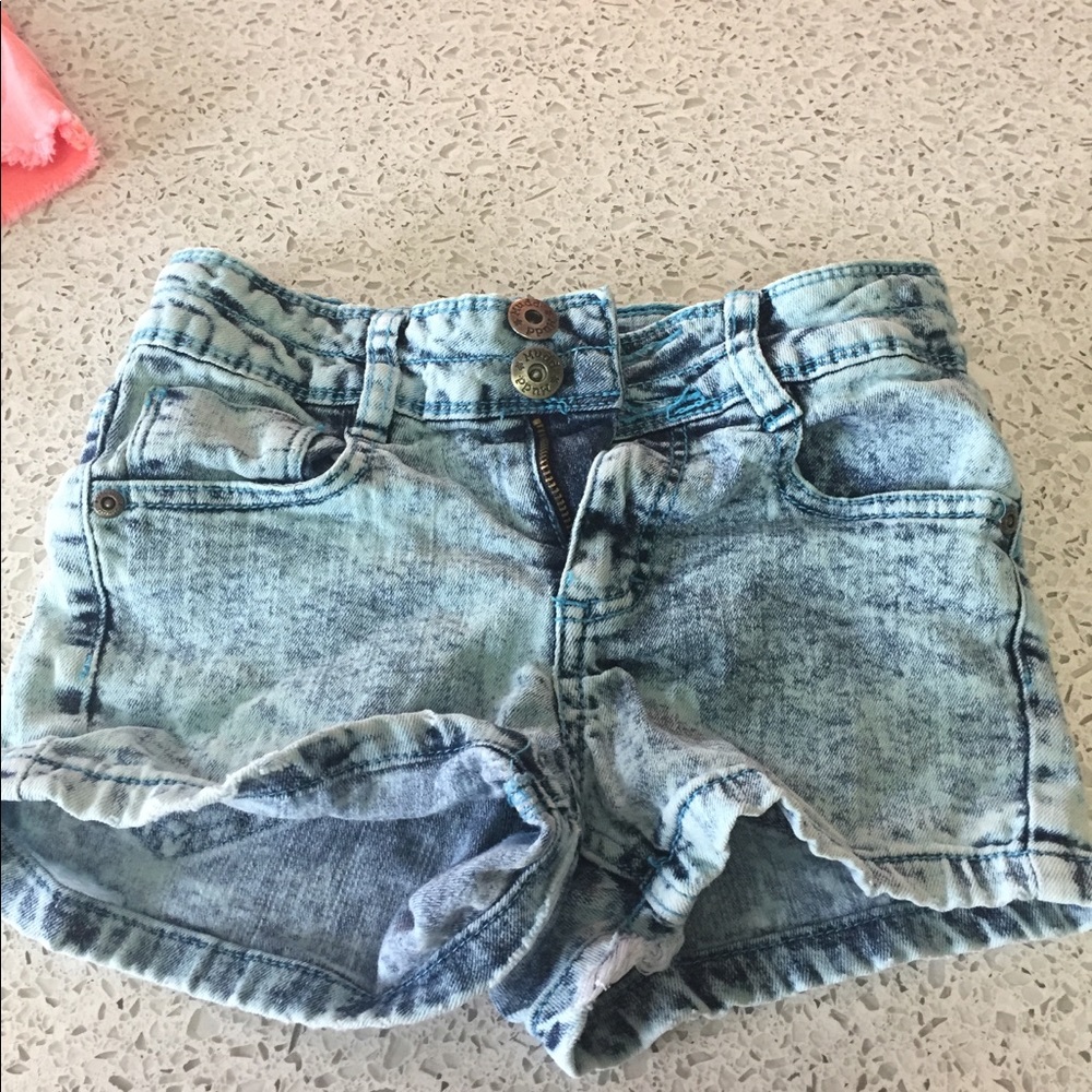Bleached jean shorts